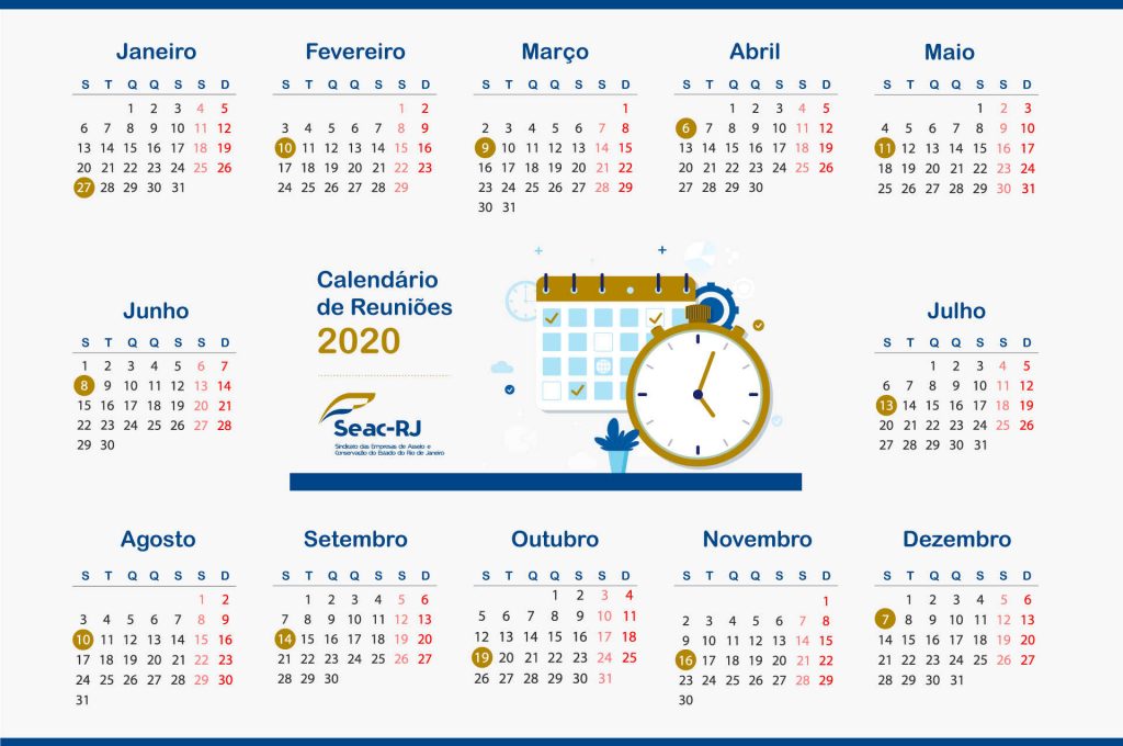 Calendários de Reuniões SEAC-RJ - 2020